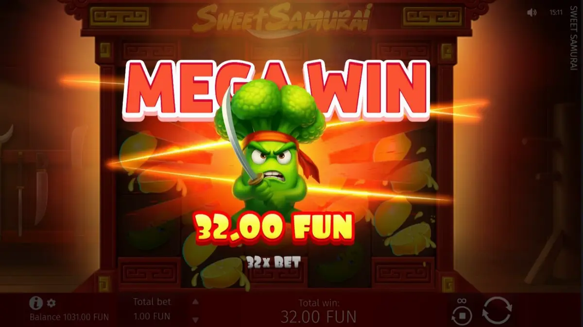 Samurai Brokoli di dalam dojo buah dalam slot Sweet Samurai
