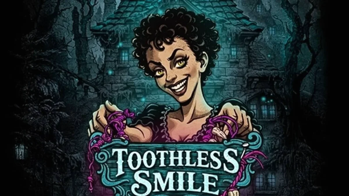 Tampilan visual slot Toothless Smile dengan tema horor dental yang mencekam